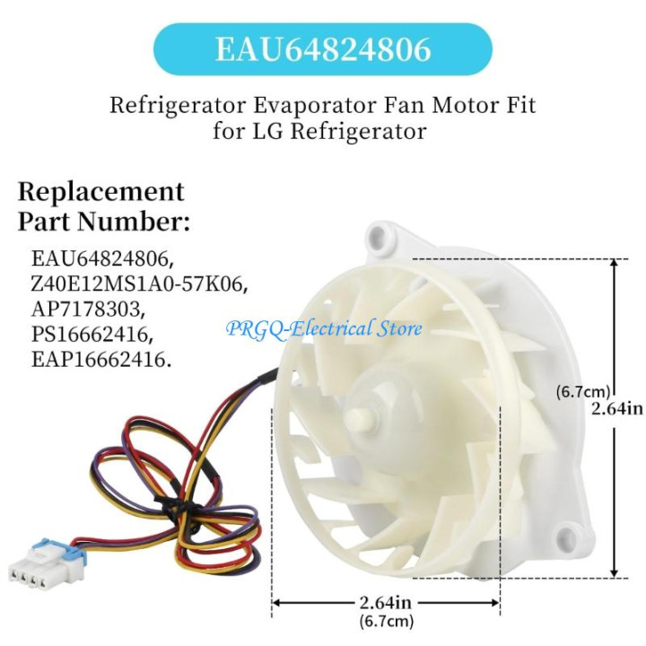Motor ventilador enfriamiento del evaporador N0PF para EAU64824806 Unidades refrigerador Condensador refrigerador