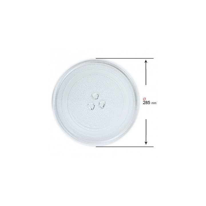 Plato microondas 285 mm universal vidrio giratorio 3 puntos | prologyc.es