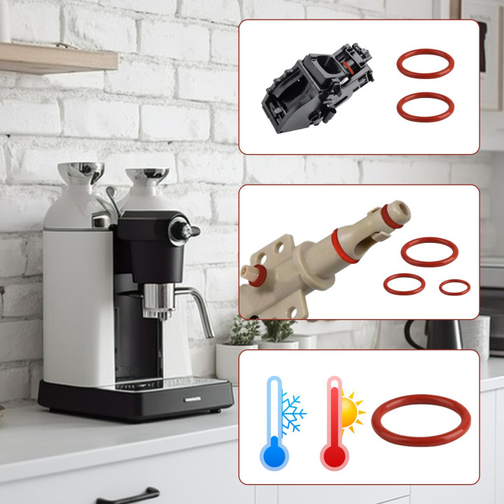 Juego de Juntas Tóricas de Silicona para Cafetera Roja y Negra Antifugas | prologyc.es | repuestos.prologyc.es