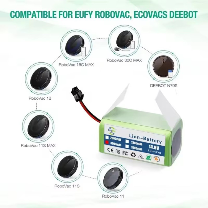 Batería Robot Aspirador 14.8V 6800mAh Cecotec Conga Ecovacs | prologyc.es