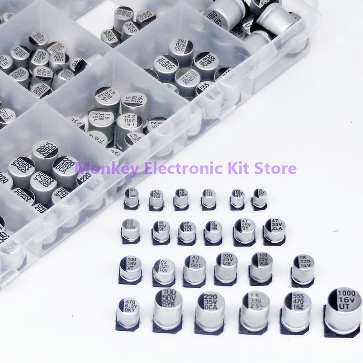 Kit 400 Condensadores Electrolíticos SMD 24 Valores 1uF-1000uF | prologyc.es | repuestos.prologyc.es