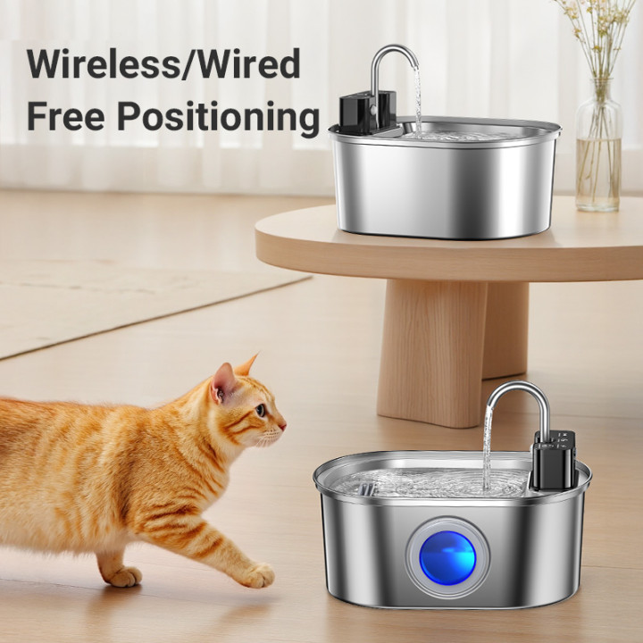 Fuente agua gatos acero inoxidable 3.2L automática | Prologyc
