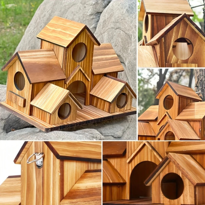Casa para pájaros de madera jardín exterior decorativa colgante | prologyc.es