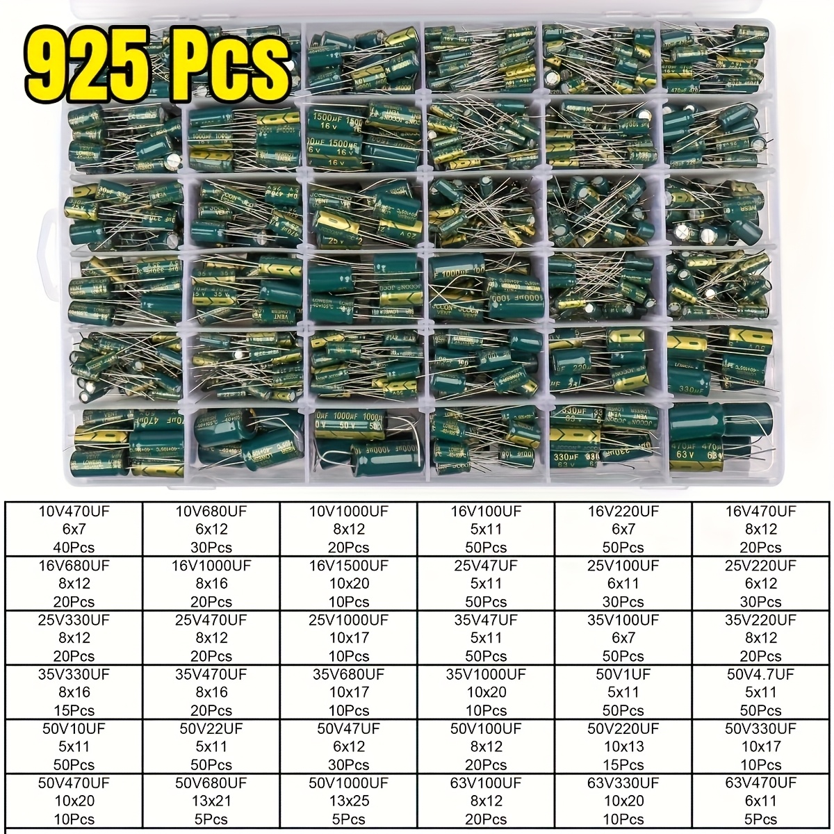 Kit de 925 Condensadores Electrolíticos de Baja ESR | prologyc.es | repuestos.prologyc.es