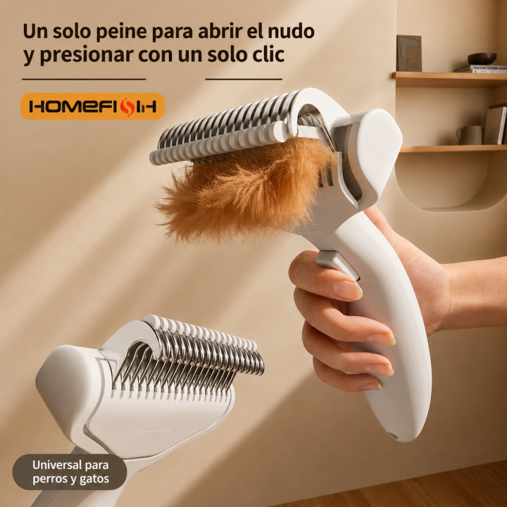 Cepillo mascotas acero inoxidable quitapelos perros gatos pelo largo | prologyc.es