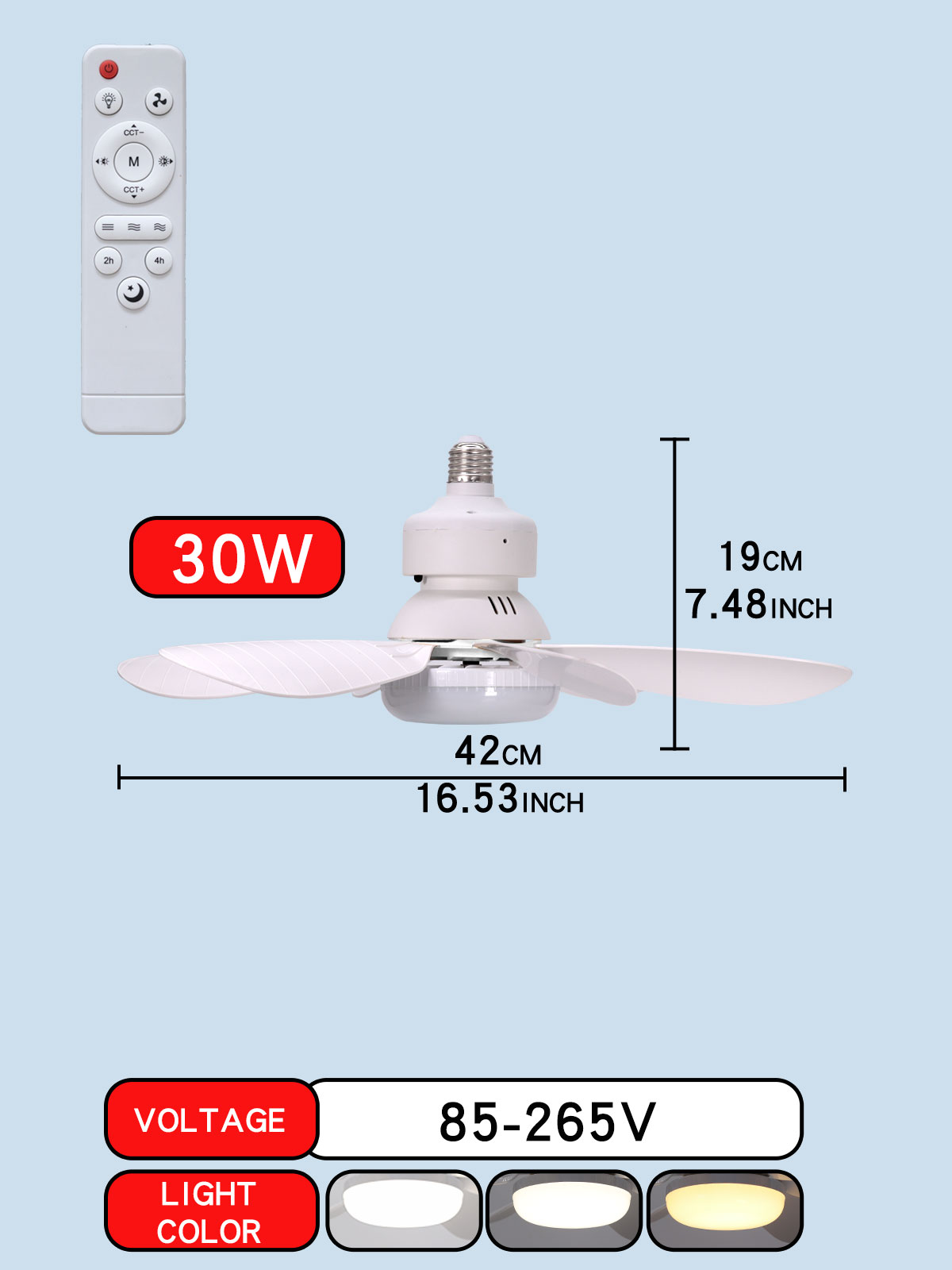 Lámpara techo LED E27 30W 40W regulable con mando | prologyc.es