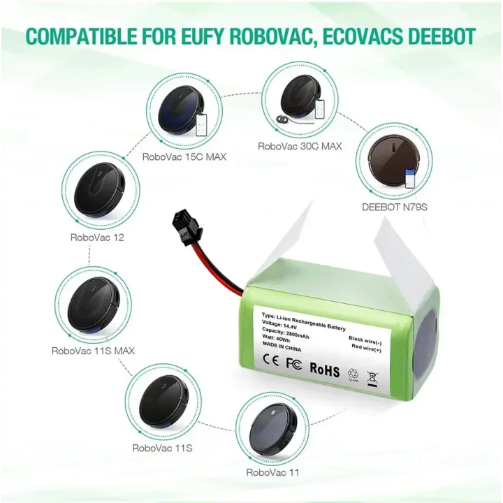 Batería robot aspirador 14.4V 6800mAh Conga Deebot Eufy | prologyc.es