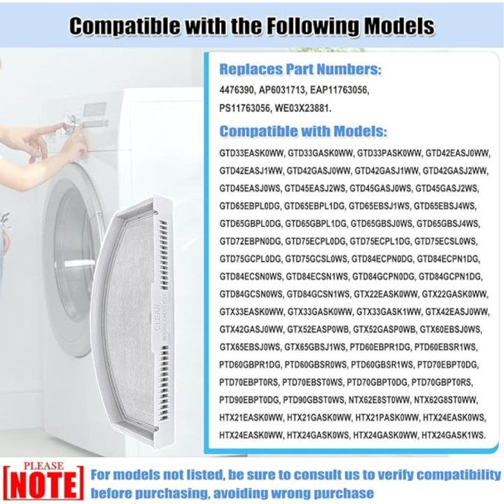 Filtro pelusas secadora WE03X23881 GE Hotpoint GTD33 GTD42 | prologyc.es