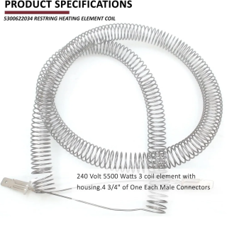 Bobina calefactor secadora 5300622034 Frigidaire Kenmore | prologyc.es