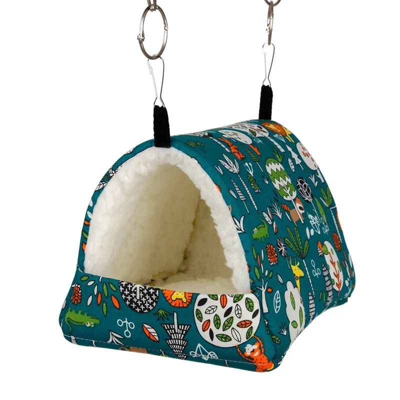 Cama para pájaros con estampado bonito, Mini jaula para conejo, estera para ardilla, nido de conejillo de indias, casa para háms