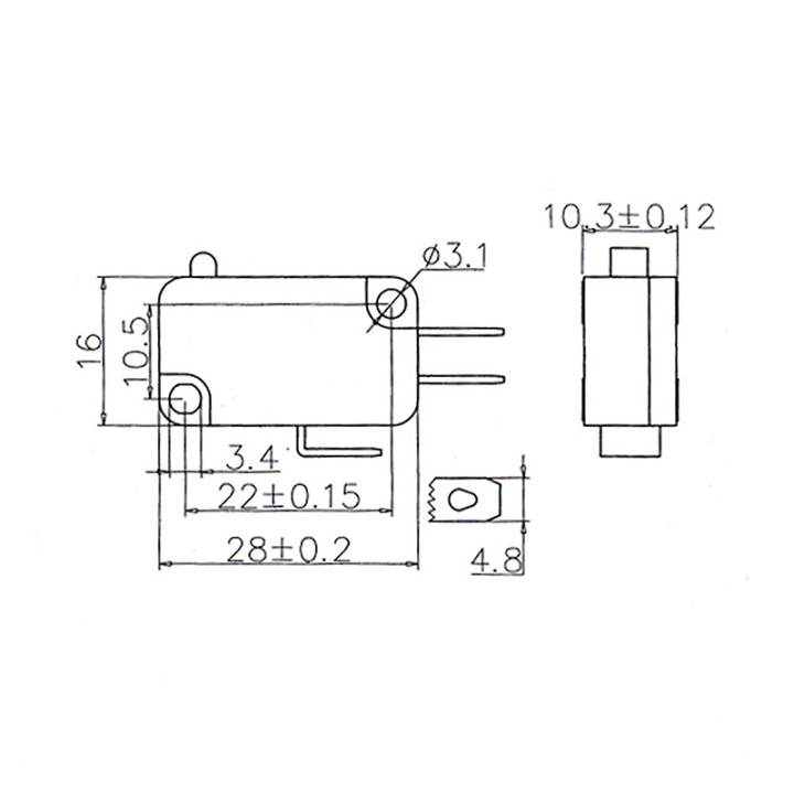 Microinterruptor KW7-0-A 16A 250V reinicio automático | prologyc.es