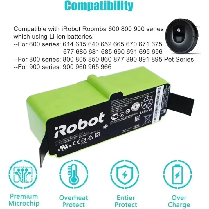 Batería iRobot Roomba 14.4V series 600 700 800 900 | prologyc.es