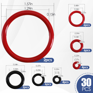 Kit de 30 Anillos de Sellado de Silicona para Cafetera, Anillos de Sellado de Silicona para Cafetera que Evitan la Fuga de Agua