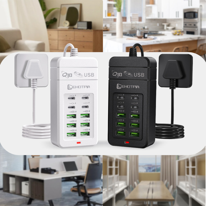 Cargador USB múltiple rápido 6 USB-A y 4 USB-C | Prologyc.es