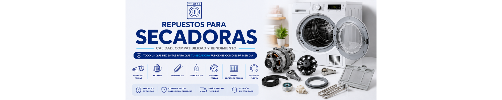 Repuestos para secadoras | Piezas compatibles y originales | Prologyc.es