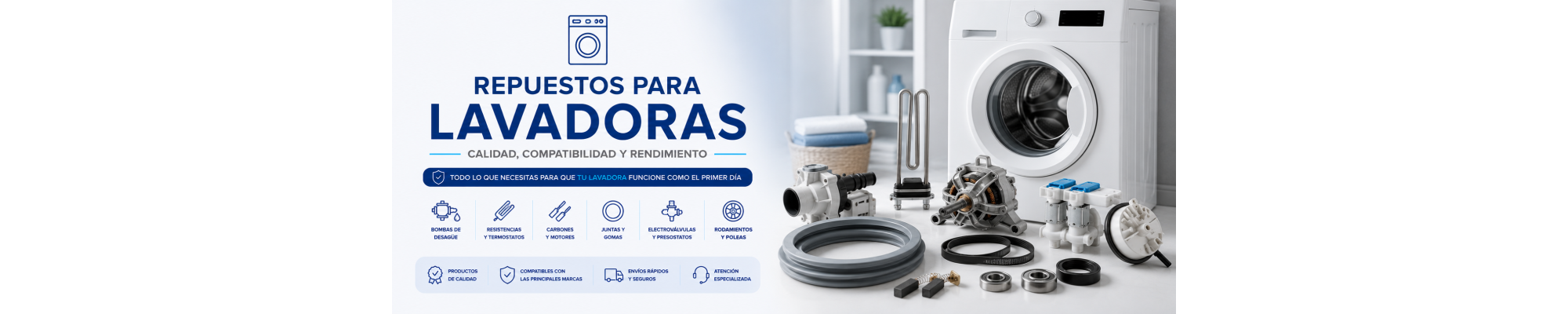 Repuestos para lavadoras | Bombas, gomas y piezas de recambio