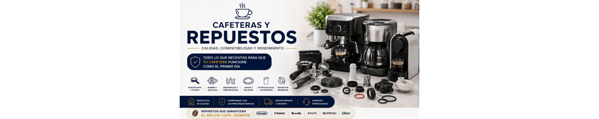 Cafeteras repuestos y accesorios | Máquinas de café para el hogar | Prologyc.es